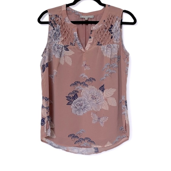 2/$30 Daniel Rainn Sleeveless Blouse Top Floral Pink and  Blue SZ XSP - Picture 1 of 11